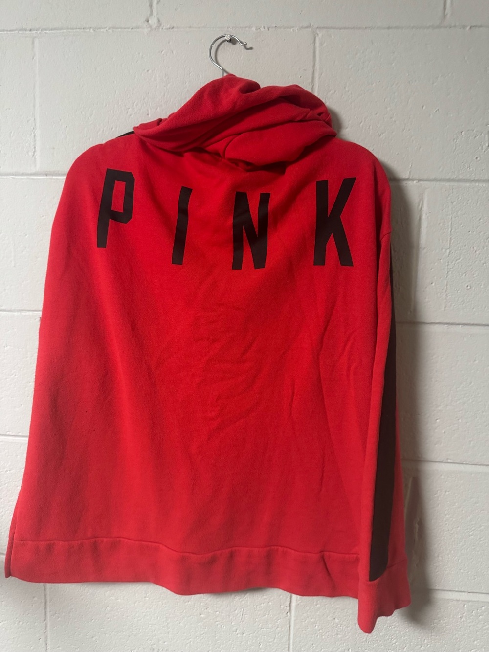 PINK Victoria's Secret Red Hoodie with Black Lettering - Kids